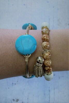 Beaded bangle bracelet - image6